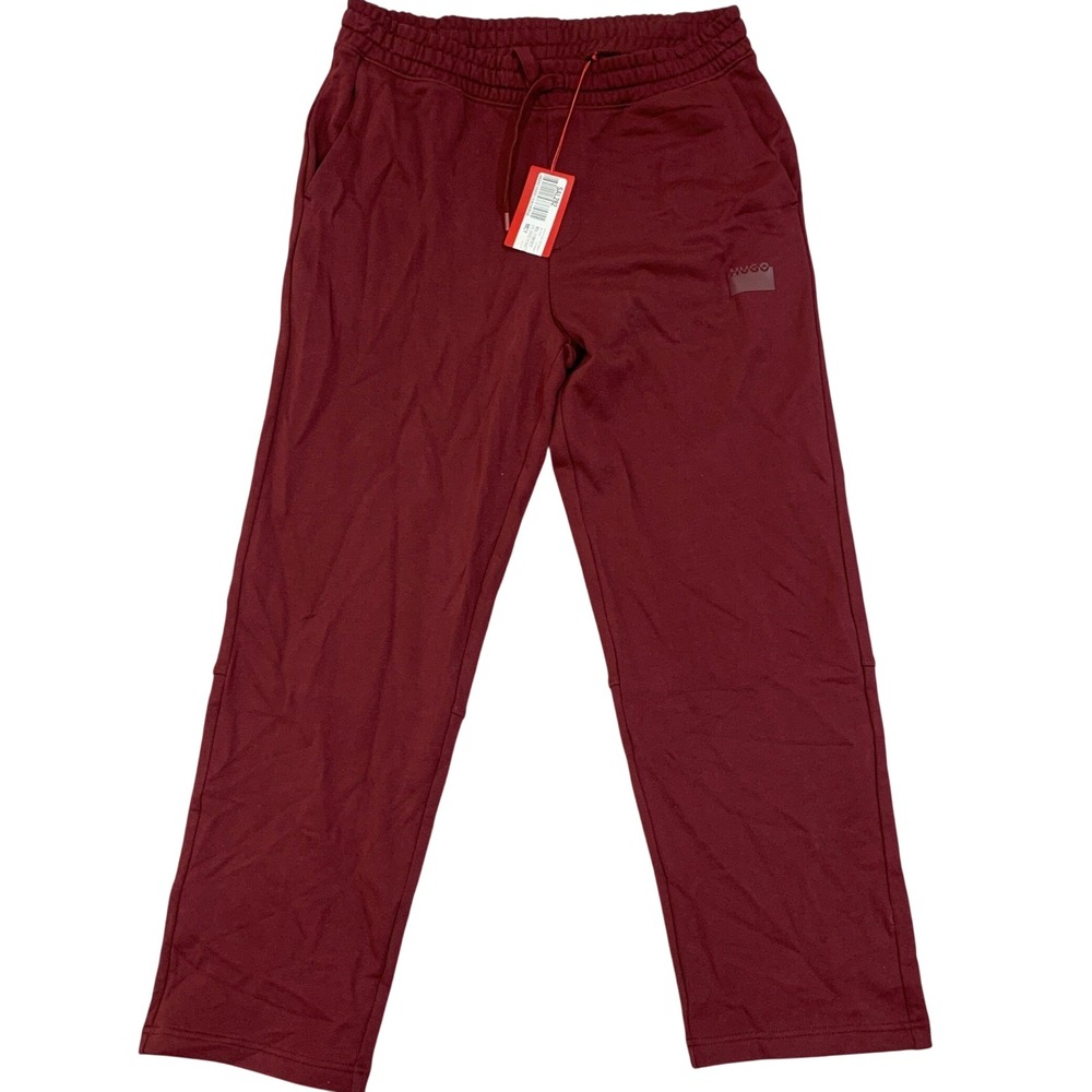 NWT HUGO Boss Delastpan Sweatpants Men's XL Dark Red 100% Cotton